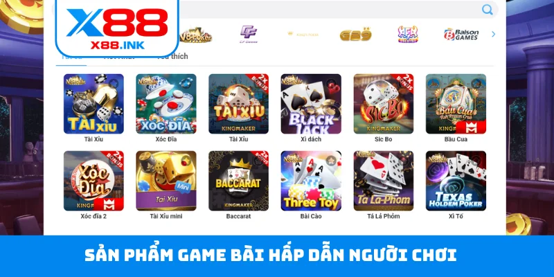 Sản phẩm game bài hấp dẫn người chơi
